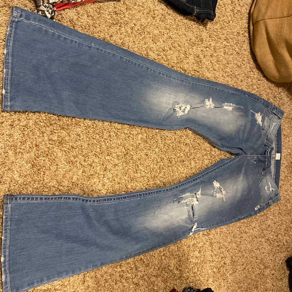 Silver distressed jeans